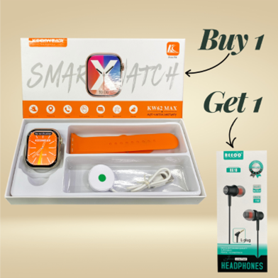 Keqiwear KW62 Max Multi-Function Smartwatch (Buy 1 Get 1 Reeoo RX10 L-Plug Earphone FREE) image