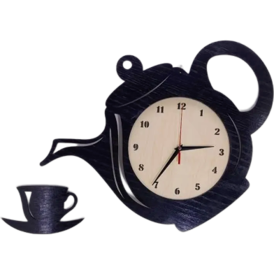 Ketli Cup Wooden Wall Clock - Black Color image