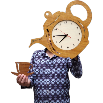 Ketli Cup Wooden Wall Clock - Wooden Color image