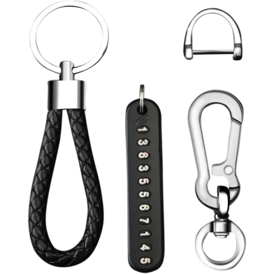 Key Chain Set With Customized Phone Card Anti Lost Pendant Split Rings image