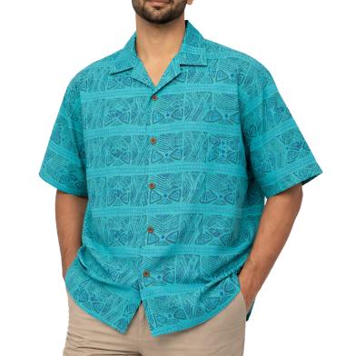 Khadem's Taat Cotton Open Collar Half Shirt for Men image