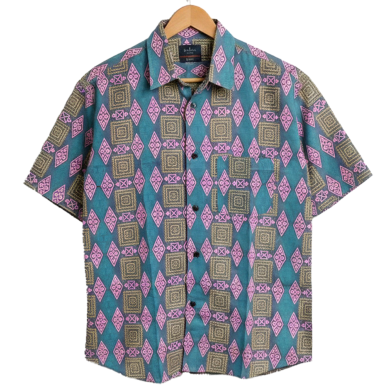 Khadem's Taat Cotton Open Collar Half Shirt for Men image