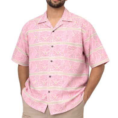 Khadem's Taat Cotton Open Collar Half Shirt for Men image