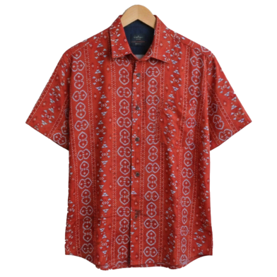 Khadem's Taat Cotton Open Collar Half Shirt for Men image