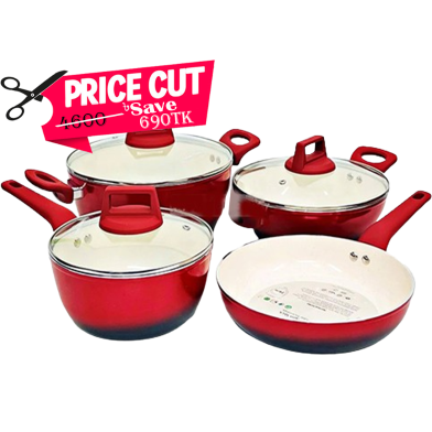 Kiam 7 Piece Ceramic Coating Granite Non Stick Cookware Set (Induction Cooker Supported) image