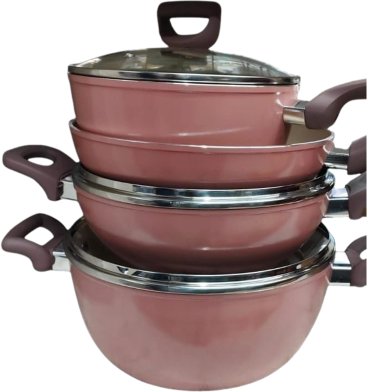 Kiam Belly Shaped Ceramic Gift Box Inducation Bottom ( Dusty Pink ) 7In1 - 7 Pcs Set image