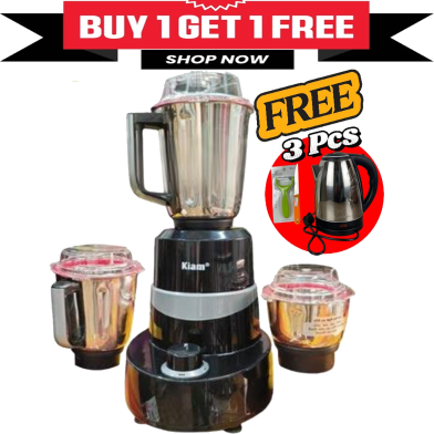 Kiam Turbo Mix 1200w 3 Jar Mixer Grinder (With Noah Ketle FREE) image