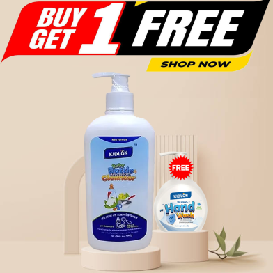 Kidlon Baby Bottle And Accessories Cleanser 500 Ml (BUY One GET Liquid Hand Wash 200 ml FREE) image