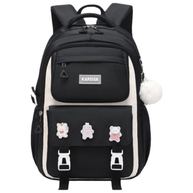 Kids Backpack Children School Bags Waterproof Primary Schoolbag Book Bag (Black) image