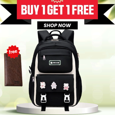 Kids Backpack Children Waterproof School Bag (Buy One Get One Prumeum Wallet FREE) image
