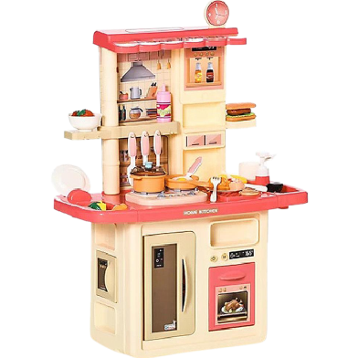Kids Kitchen Play Set Role Play Cooking Toy, Educational Pretend Playset Game, w/ Water Circulation Spray Music Sound Light, 360° Rotation Faucet image