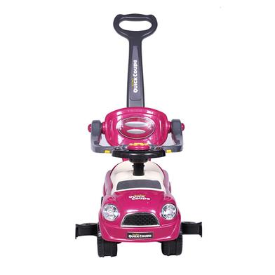 Kids Ride On Car Push And Pull Baby Car With Music Parental Handle Baby Safety Bar - Purple image