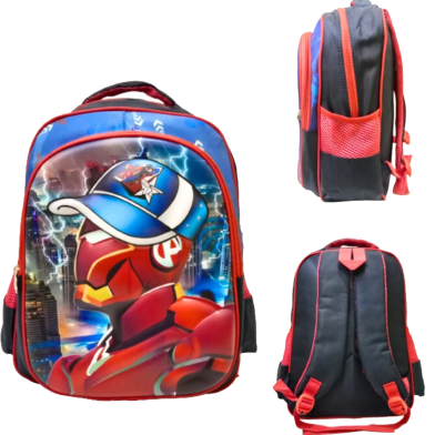 Kids School Backpack 3D Embossed Cartoon Hard Shell Design Lightweight Boys Bag Oxford Fabric image