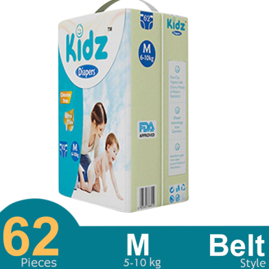 Kidz Belt System Baby Diaper (M Size) (5-10 kg) (62pcs) image
