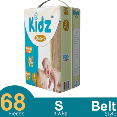 Kidz Belt System Baby Diaper (S Size) (3-6 kg) (68pcs) image