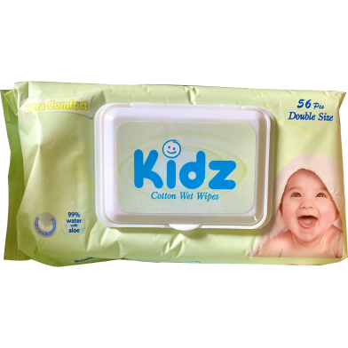 Kidz Cotton Baby Wet Wipes - 56 pcs image