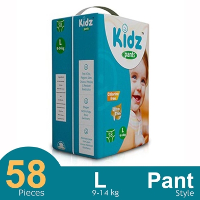 Kidz Pant System Baby Diaper (L Size) (9-14 kg) (58 Pcs) image