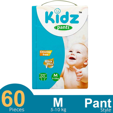 Kidz pant System Baby Diaper (M Size) (5-10 kg) (60pcs) image