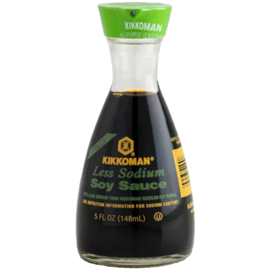 Kikkoman Less Sodium Soy Sauce Glass Bottle 148 ml image