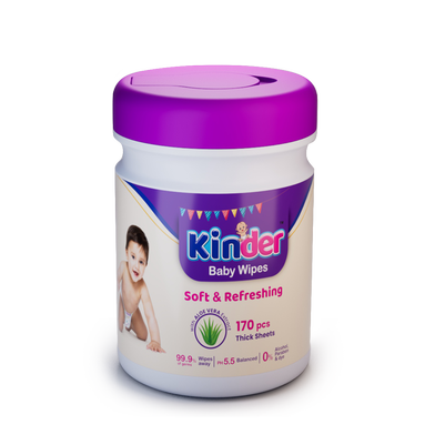 Kinder Wet Wipes- 170 pcs Jar image