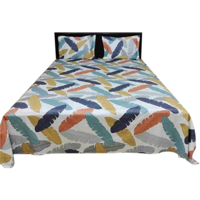 King Size Bedsheet Set with Two Pillow Covers Bed Sheet image