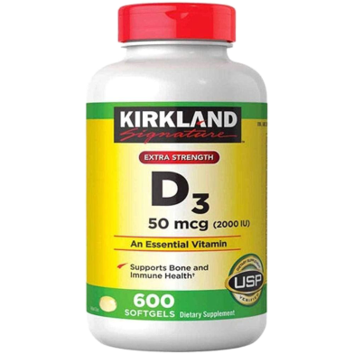 Kirkland Signature Extra Strength D3 50 mcg - 600 Softgels -338753112 image