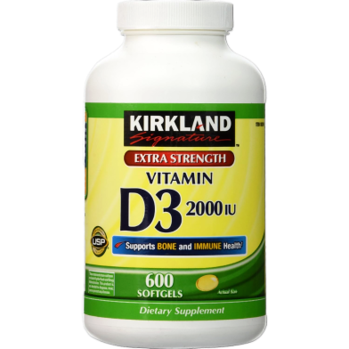 Kirkland Signature Extra Strength Vitamin D3 2000 I.U. 600 Softgels image