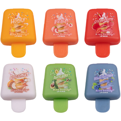 Kiss Beauty 2 in 1 Lip Mask and Lip Scrub - 6Pcs Set image