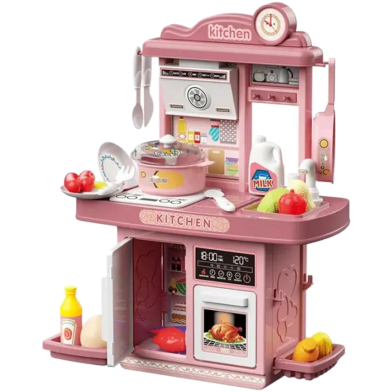 Kitchen Cooking Water Function Interesting Pretend Toy Kitchen Play Set image