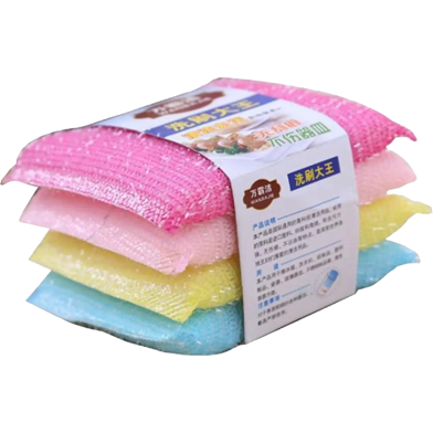 Kitchen Dish Wash Sponge Cleaning Brush Sponge Scouring Pad (Majuni) Pack of 4 Pcs image