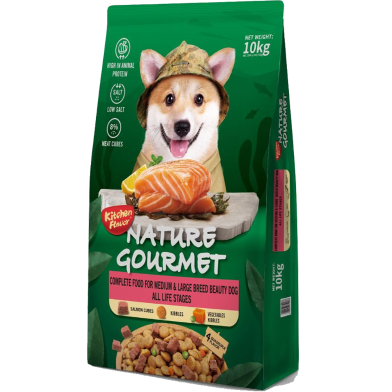 Kitchen Flavor Dog Nature Gourmet Salmon For Beauty Dog For All Life Stages 10 kg image