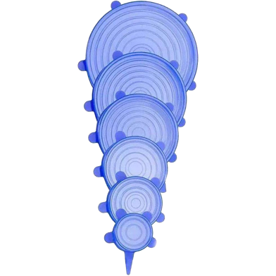 Kitchen Reusable Silicone Stretch Seal Lid Preservation Vacuum Food Storage Bowl Cover 6 Pcs Set image