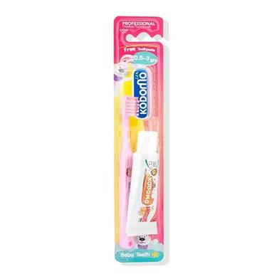 Kodomo Baby Toothbrush With Toothpaste - 0.5/3 Years image