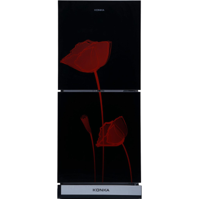 Konka Refrigerators KRT-200GB-GM Glass Mirror Red Tulip-2-Door Upper Freezer (200Ltr) image