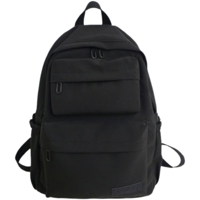Simple Oxford Large Capacity Comter Backpack - Black image