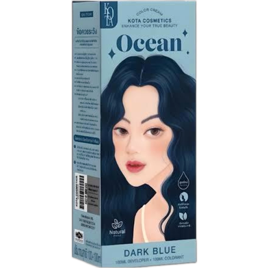 Kota Color Cream Hair Color Organic Dark Blue 100ml (Ocean) image