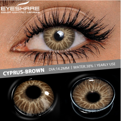 Ksseye Cyprus Brown Color Contact Lens with Lens Kit Box For Men And Women.New Ksseye Cyprus Series image