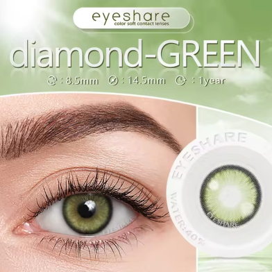 Ksseye Diamond Norko Green Color Contact Lens With Regular Kit Box image