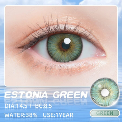 Ksseye Estonia Green Color Contact Lens With Lens Kit Box image