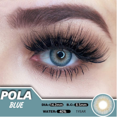 Ksseye Pola Blue Contact Lens, Solution And Travel It Box(Tweezers And Applicator) image