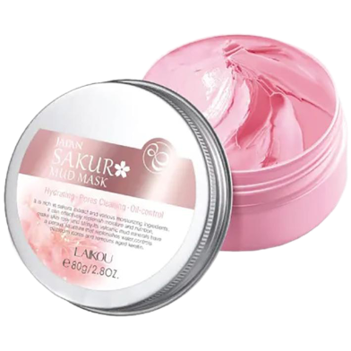 LAIKOU Sakura Mud Mask Deep Cleansing Whitening Remove Blackhead Hydrating Oil Control Moisturizing Anti-Acne Cherry Blossom image
