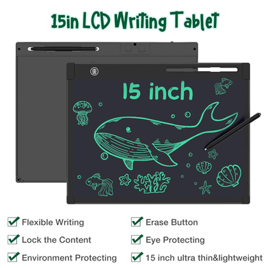 LCD Writing Tablet for Kids Digital Drawing Tablet (Multicolor) - 15 Inch Slide 4