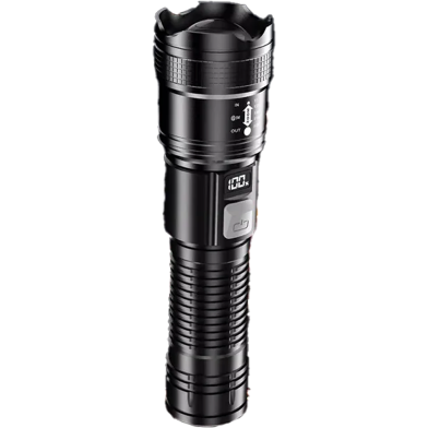 LED Camping Flashlight – 10W, 800LM, 1200mAh USB Rechargeable Tactical Torch with Digital Display image