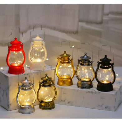 LED Vintage Lantern Battery Operated Lantern Outdoor Hanging Antique Lamp for Camping Garden Patio Home image
