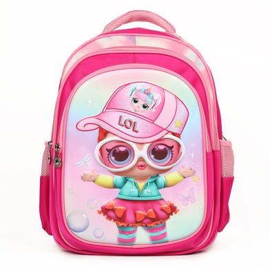 LOL Surprises Cartoon Kids Cute Pink Nylon Fabrics School Bag image