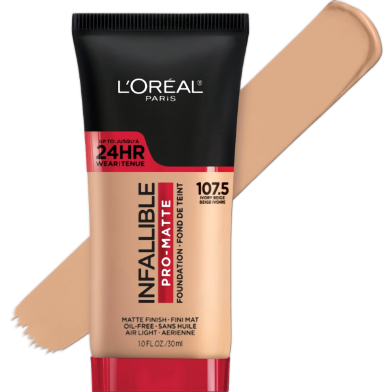 L'Oreal 24HR Infallible Pro Matte Foundation - 107.5 Ivory Beige image