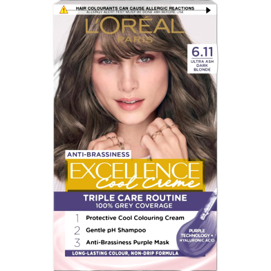 L'Oreal Excellence Cool Creme Triple Care Routine - 6.11 Ultra Ash Dark Blonde image