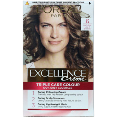 L'Oreal Excellence Creme Triple Care Colour - 6 Natural Light Brown image
