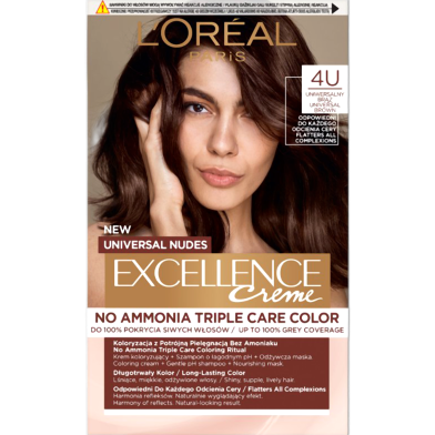 L'Oreal Excellence No Ammonia Triple Care Colour- 4U Universal Brown image