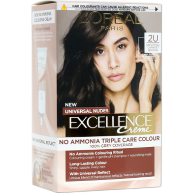 L'Oreal Excellence No Ammonia Triple Care Colour - 2U Universal Darkest Brown image